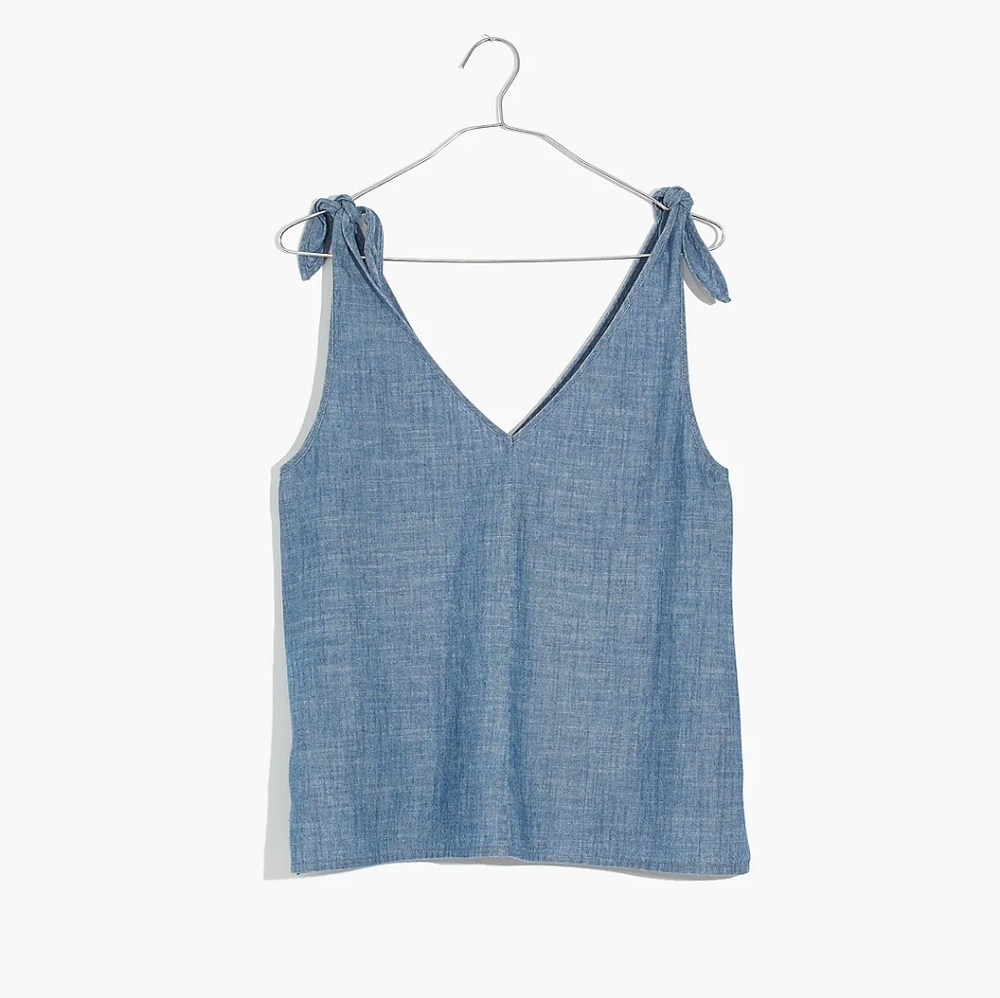 Madewell Chambray Tie‎ Strap Tank